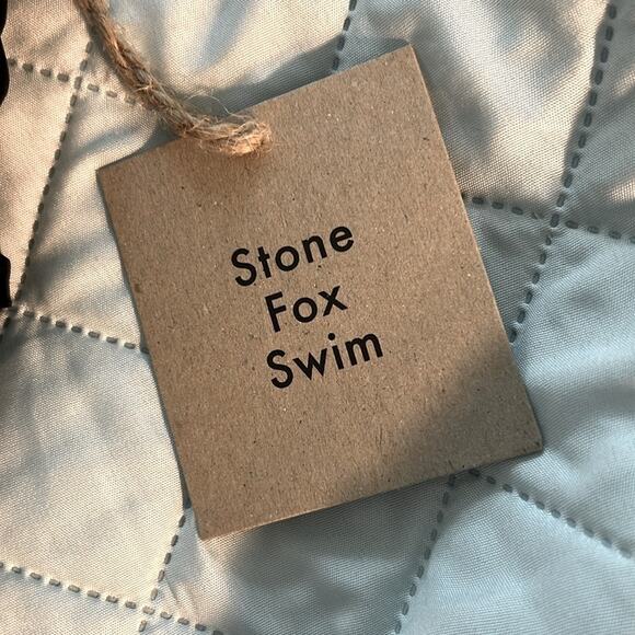 NWT Stone Fox Swim Lele black bandeau knit bikini top, XL - Picture 8 of 8